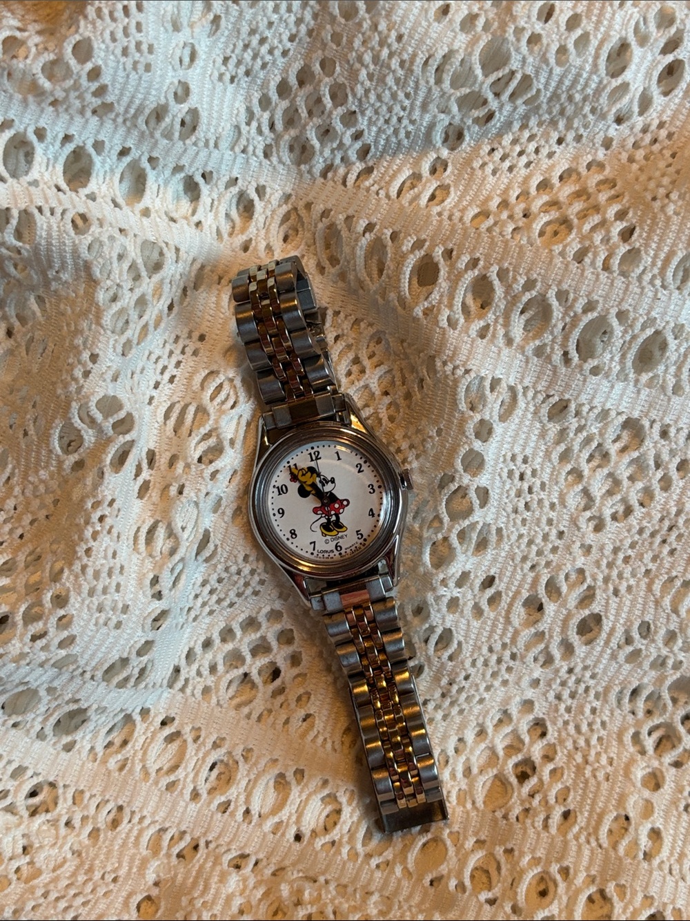 Disney Two-Tone Silver and Gold Minnie Mouse Watch would need battery